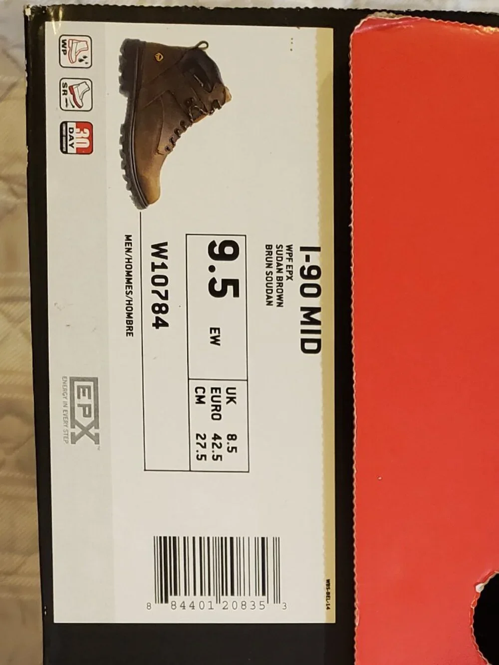 Men's Wolverine I-90 Mid work Boot soft toe Size 9.5 EW NIB.